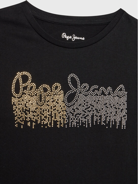 Pepe Jeans Pepe Jeans Μπλουζάκι Beccie PG502906 Μαύρο Regular Fit