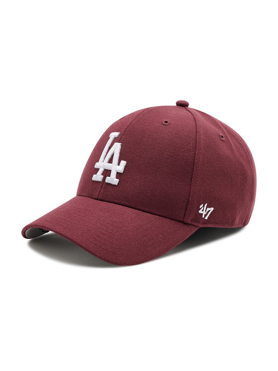 47 Brand Kapa s šiltom Los Angeles Dodgers B-MVP12WBV-KMA Bordo rdeča