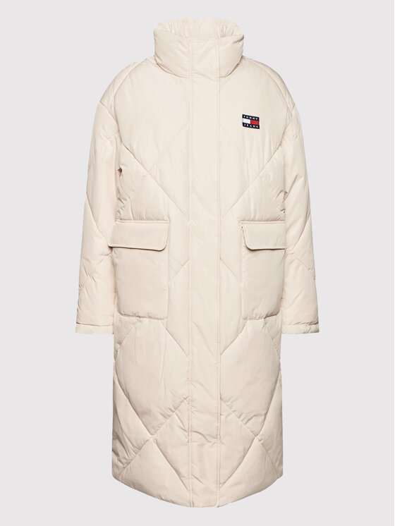 Tommy Jeans Tommy Jeans Μπουφάν χειμωνιάτικο Longline Fashion DW0DW11107 Μπεζ Regular Fit