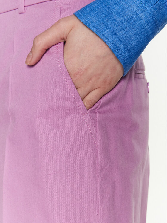 Weekend Max Mara Weekend Max Mara Hlače iz tkanine Zircone 2351310331 Roza Relaxed Fit