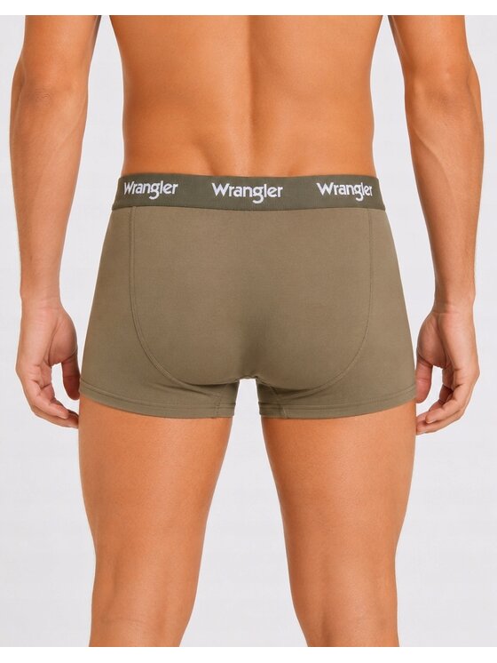 Wrangler Wrangler Bokserki Cadby 3 Pack Cotton Elastane Trunks Zielony