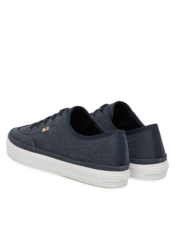 Tommy Hilfiger Tommy Hilfiger Tenisice Washed Canvas Vulc Sneaker FW0FW08894 Tamnoplava