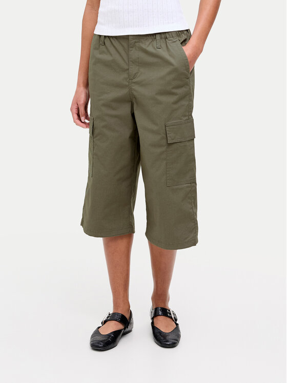 JJXX Capri nohavice Olga 12271698 Zelená Straight Fit