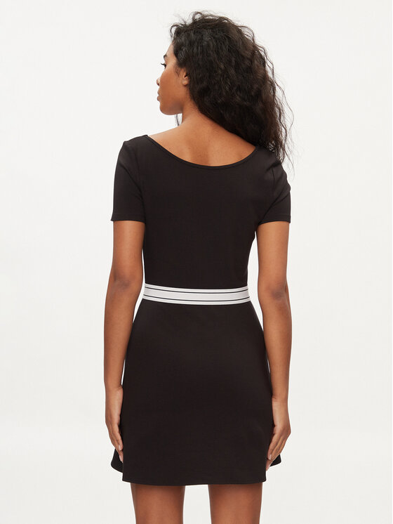 Tommy Jeans Tommy Jeans Rochie de vară Logo Tape DW0DW17924 Negru Regular Fit