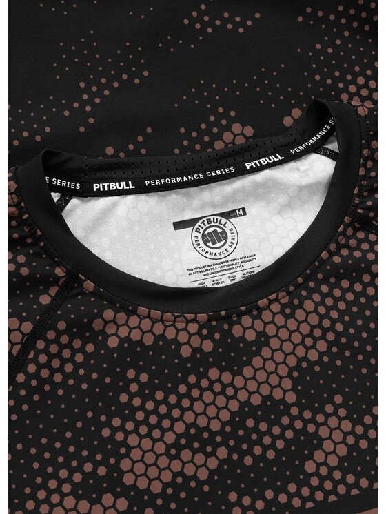 PITBULL PITBULL Koszulka techniczna HEX CAMO HILLTOP Beżowy Regular Fit
