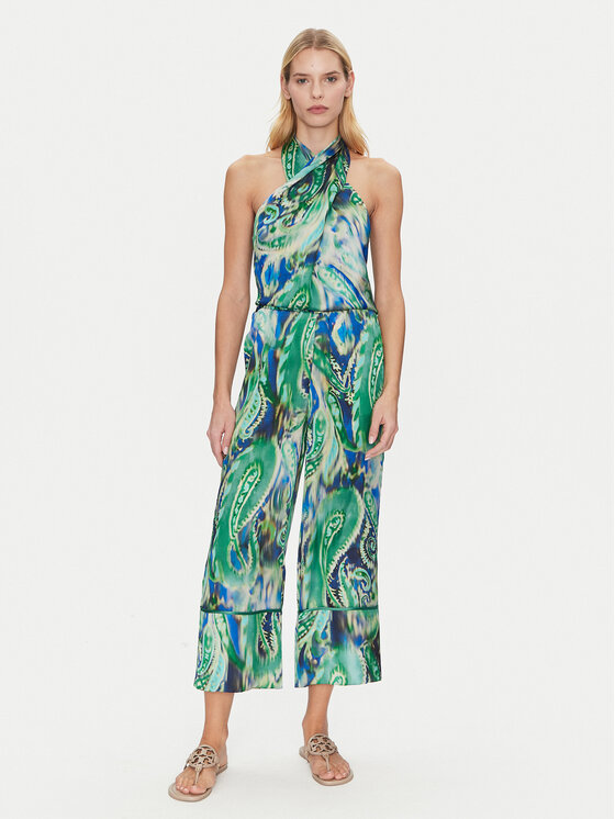 Simona Corsellini Simona Corsellini Spodnie materiałowe P25CPPA02501 Zielony Relaxed Fit