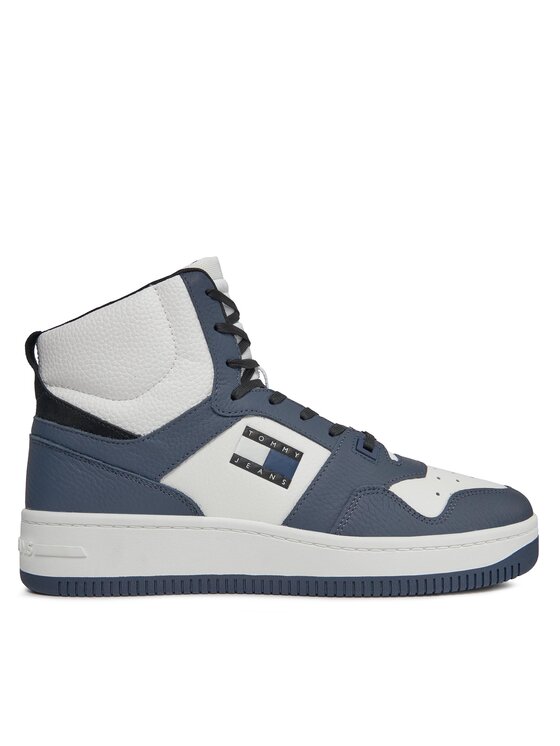 Tommy Jeans Sneakersy Tjm Retro Basket Sneaker Mid EM0EM01401 Tmavomodrá