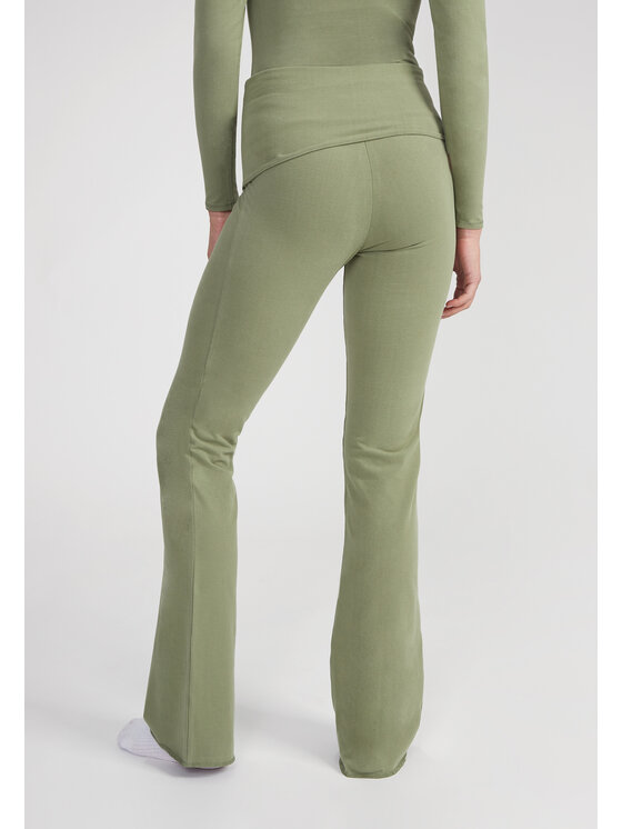 Style Republic Style Republic Legginsy Foldover Pants Zielony Athletic Fit