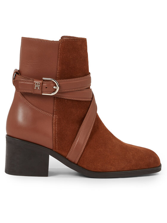 Botine Tommy Hilfiger Elevated Essential Midheel Boot FW0FW07515 Maro