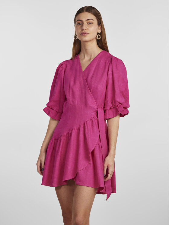 YAS Sukienka codzienna 26029985 Fioletowy Regular Fit