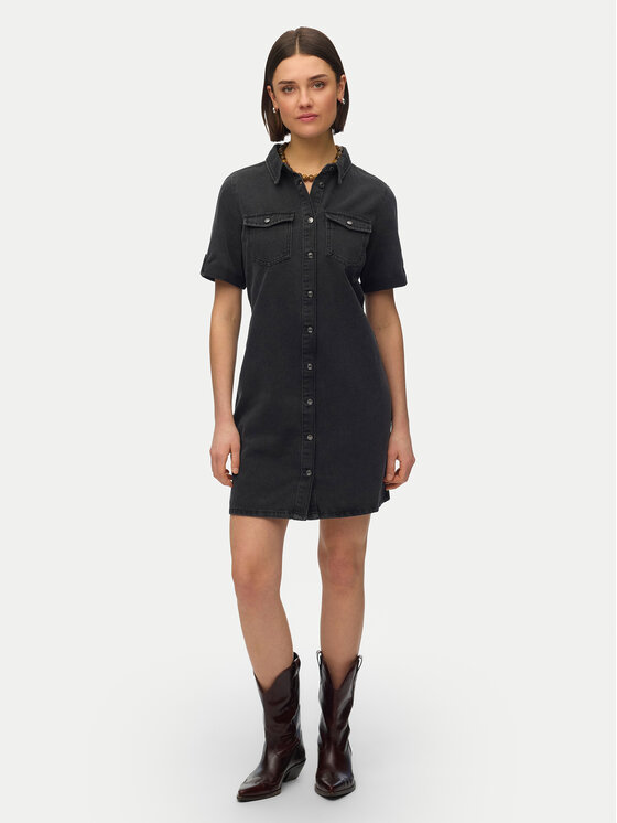 Vero Moda Vero Moda Дънкова рокля Jennie 10309665 Черен Regular Fit