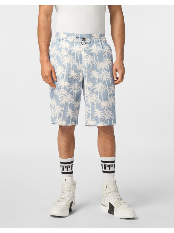 PHILIPP PLEIN PHILIPP PLEIN Szorty materiałowe 24709 Niebieski jasny Regular Fit