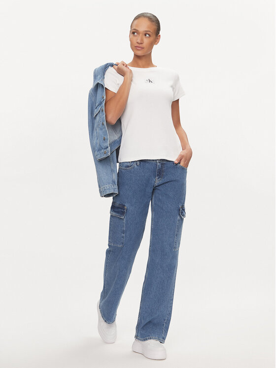 Calvin Klein Jeans Calvin Klein Jeans T-krekls J20J223358 Balts Slim Fit
