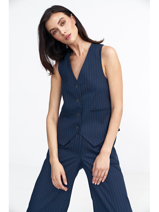 NIFE NIFE Spodnie materiałowe SD105 Granatowy Relaxed Fit