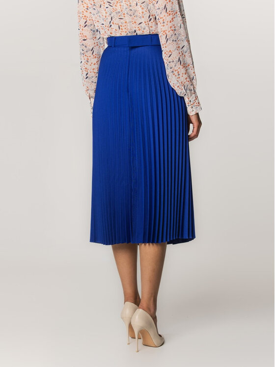 Willsoor Willsoor Spódnica plisowana 67361 Granatowy Flared Fit