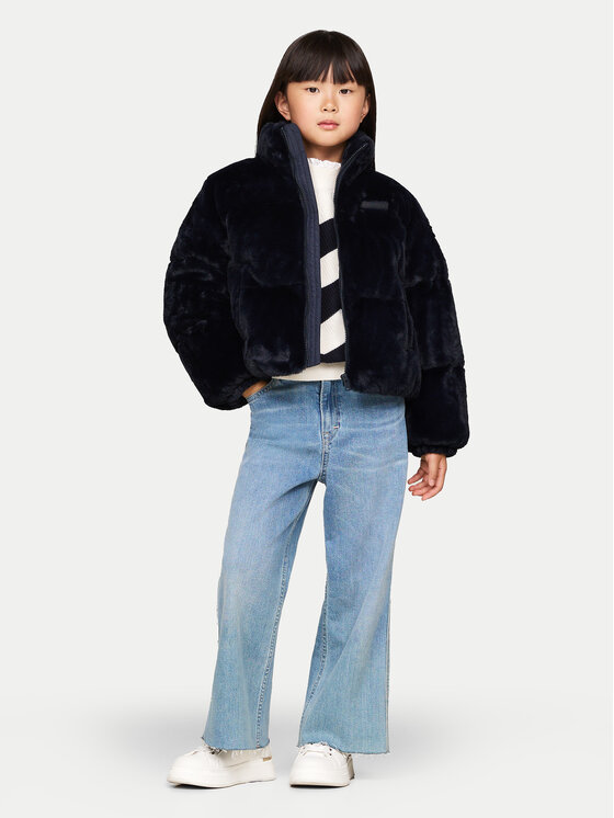 Tommy Hilfiger Tommy Hilfiger Шуба New York KG0KG08369 Cиній Loose Fit