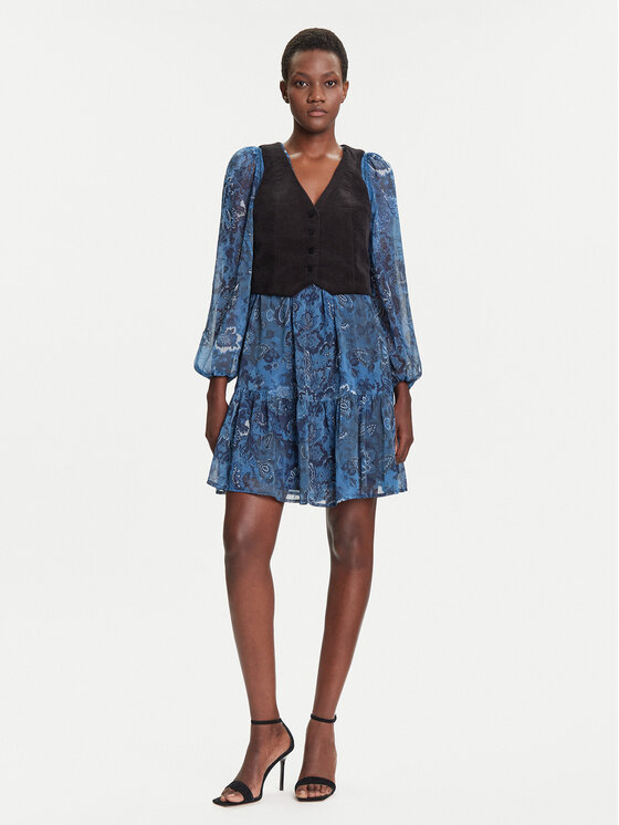 Desigual Desigual Rochie de zi Chaleco 25WWVW27 Albastru Regular Fit
