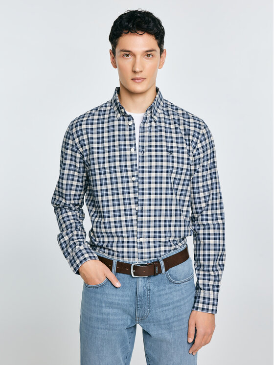 BIG STAR BIG STAR Koszula GIBBINEROS Niebieski Basic Fit