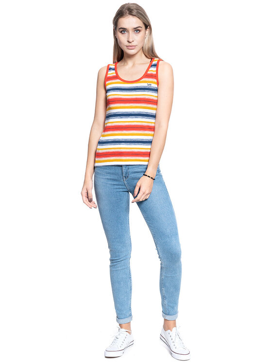 Lee Lee T-Shirt SLIM TANK TOP Biały Slim Fit