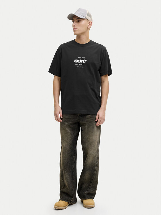 Jack & Jones Jack & Jones T-Shirt Club 12289868 Černá Relaxed Fit
