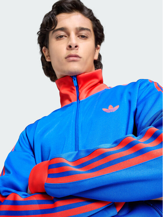 adidas adidas Bluza CLASSIC Błękitny Slim Fit