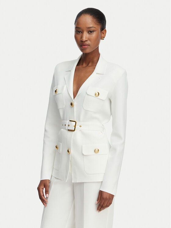 Elisabetta Franchi Sacou MK-10B-62E2-V600 Crem Slim Fit