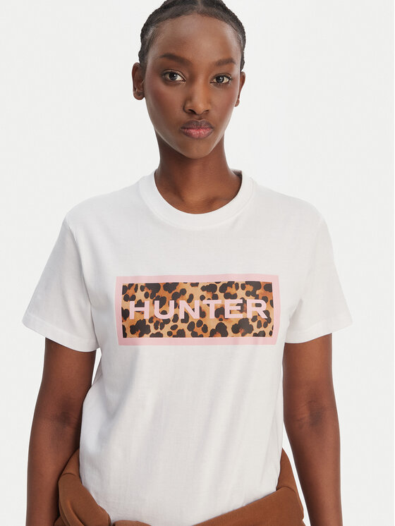 Hunter Hunter Тишърт Essentials HARW0011261 Бял Regular Fit