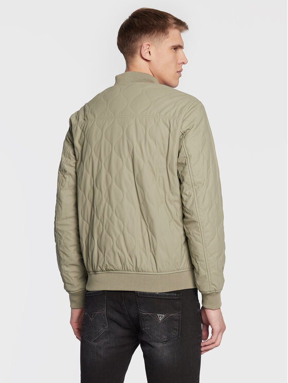 Guess Guess Bomber striukė M3RL08 WBS80 Žalia Regular Fit
