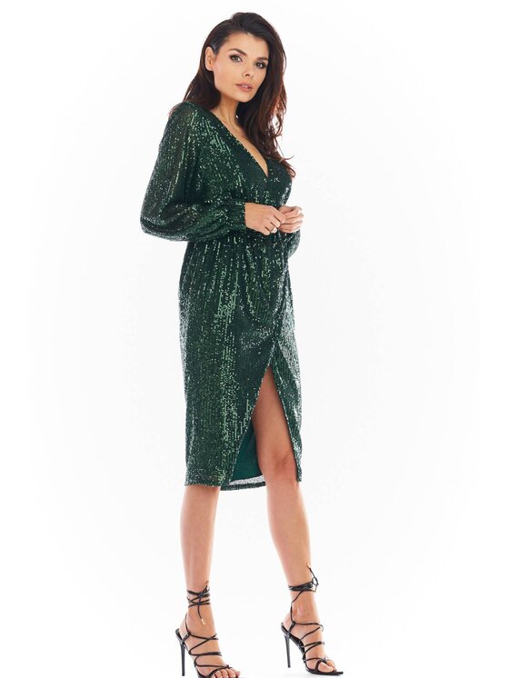 Awama Awama Abito da sera A399 Verde Basic Fit