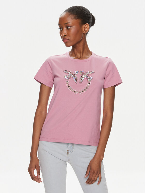 PINKO Pinko Тишърт Quentin 100535 A1R7 Розов Regular Fit