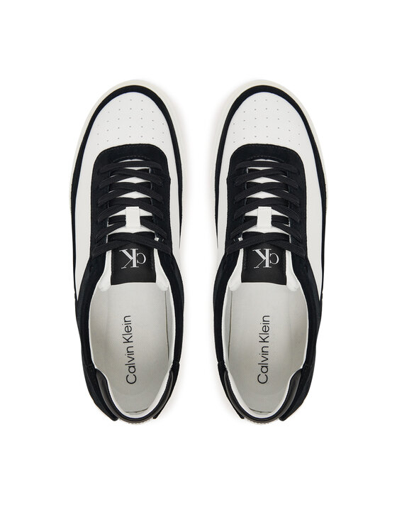 Calvin Klein Calvin Klein Laisvalaikio batai Basket Cupsole Laceup Lth-Su YM0YM01354 Juoda