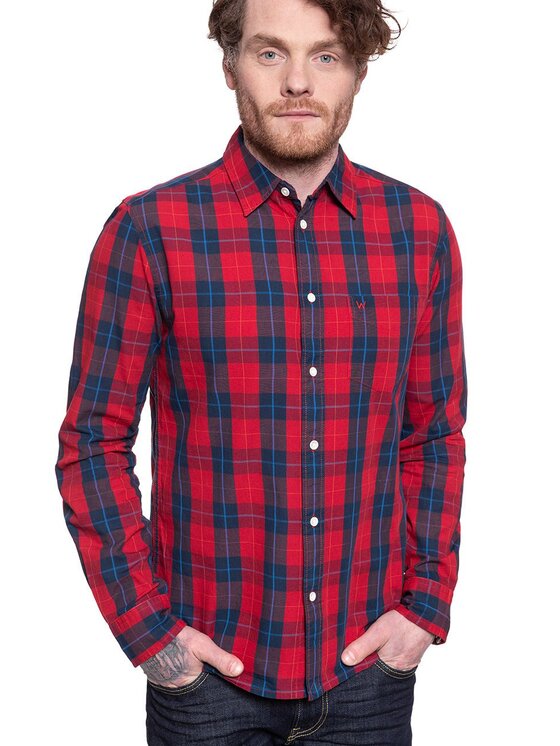 Wrangler Wrangler Koszula LS 1PKT SHIRT Kolorowy Regular Fit