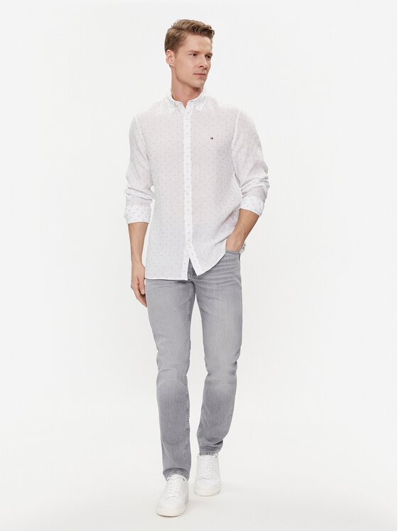 Tommy Hilfiger Tommy Hilfiger Πουκάμισο MW0MW34615 Λευκό Slim Fit