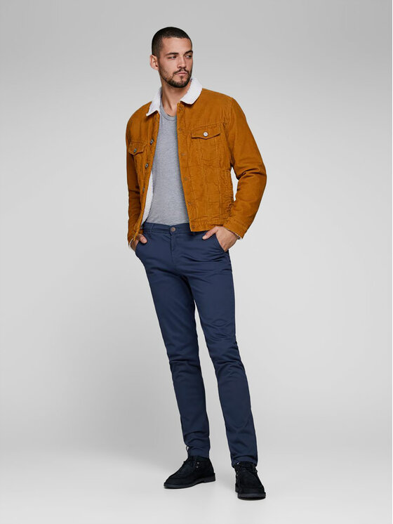 Jack & Jones Jack & Jones Chino nohavice Marco 12150148 Tmavomodrá Slim Fit