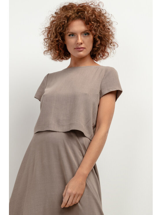 Tessita Tessita Spódnica SPÓDNICA_T400_3_XXL Beżowy Casual Fit