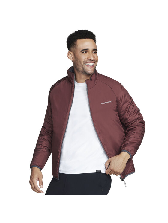 Skechers Skechers Kurtka przejściowa Skechers GO Shield Altitude Reversible Jacket Szary Regular Fit