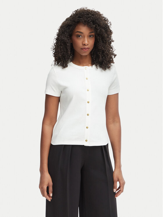 Tommy Hilfiger Tommy Hilfiger Blúz WW0WW48709 Krém Slim Fit