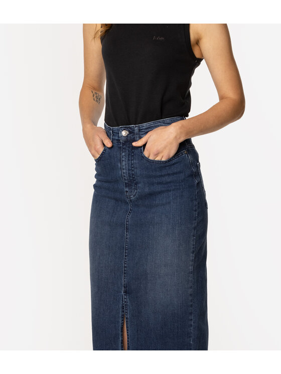 Lee Cooper Lee Cooper Spódnica jeansowa JULIETA Granatowy Regular Fit
