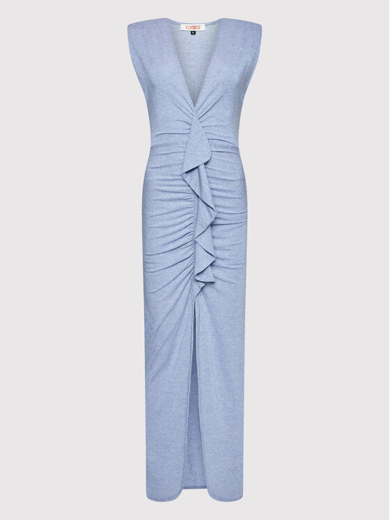 Kontatto Kontatto Вечірня сукня M1218 Блакитний Slim Fit