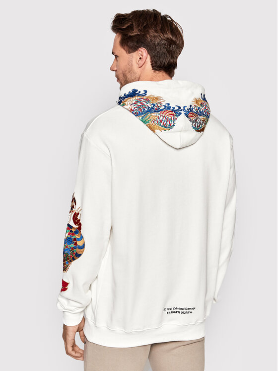 Criminal Damage Criminal Damage Sweatshirt Gold Dragon GDHOW21 Weiß Regular Fit