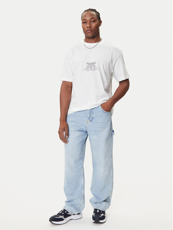 HUGO HUGO T-Shirt Duarms 50542817 Biały Oversize