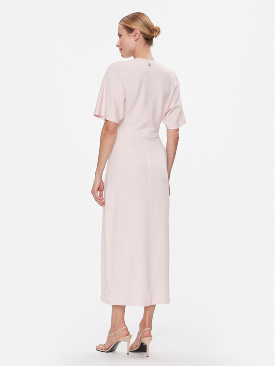 Tommy Hilfiger Tommy Hilfiger Coctailkleid Shiny Interlock C-Nk Ss WW0WW40732 Rosa Slim Fit