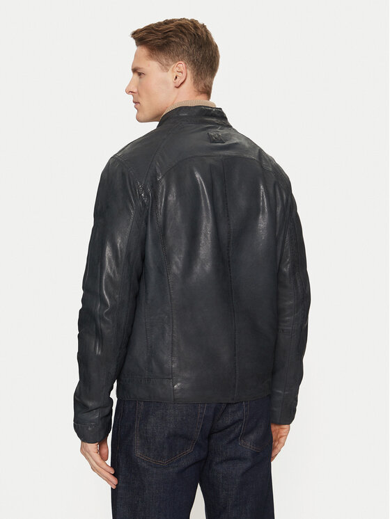 Milestone Milestone Шкіряна куртка Winston 511099 60600 Cиній Regular Fit