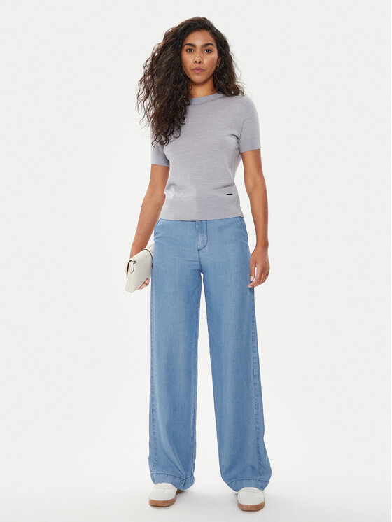 United Colors Of Benetton United Colors Of Benetton Pantaloni din material 4KHNDF065 Albastru Relaxed Fit