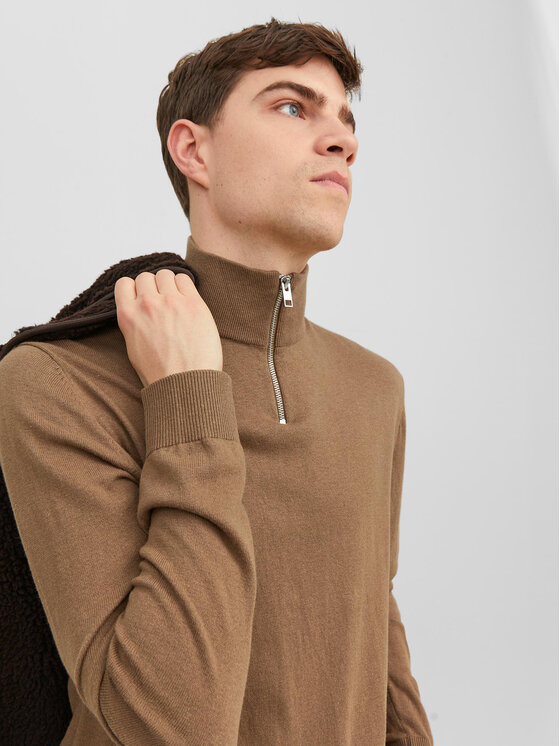 Jack&Jones Jack&Jones Sweter 12189339 Brązowy Regular Fit