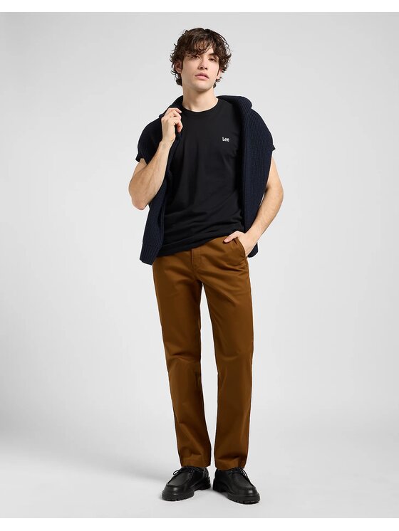 Lee Lee Chinosy REGULAR CHINO Brązowy Straight Fit