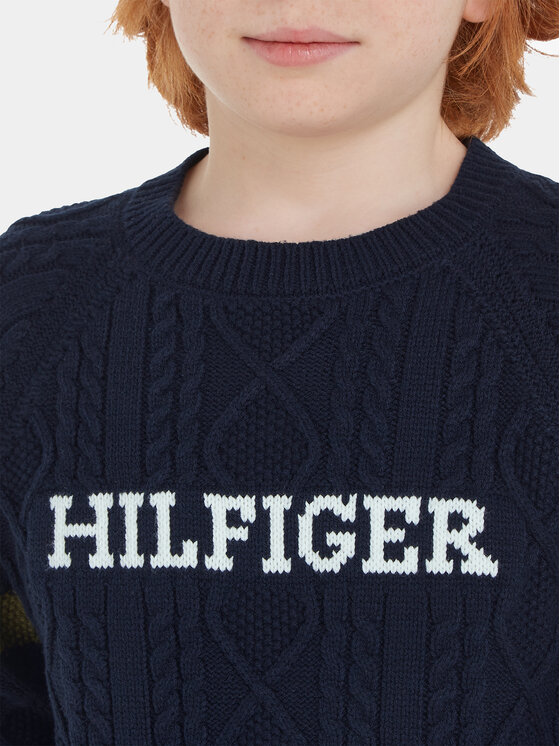 Tommy Hilfiger Tommy Hilfiger Sweter Monotype KB0KB08513 Granatowy Regular Fit