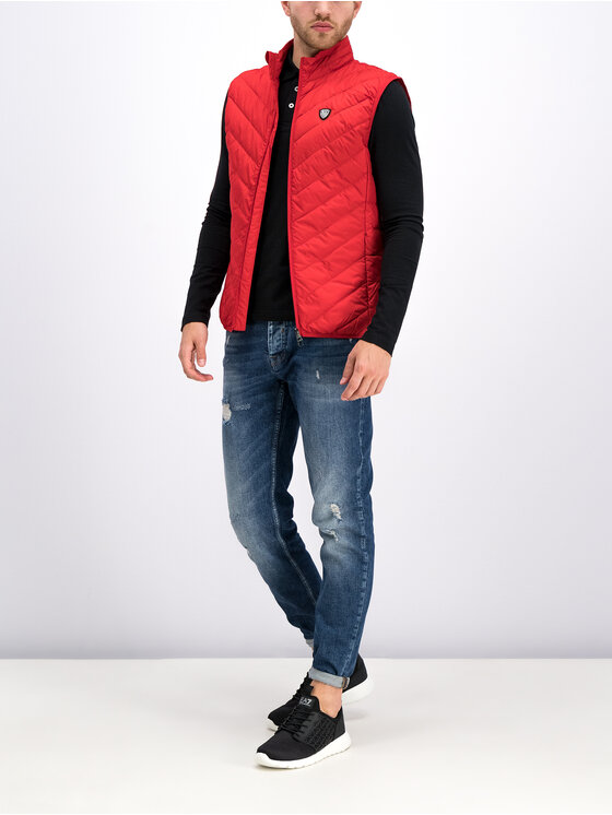 ea7 red gilet