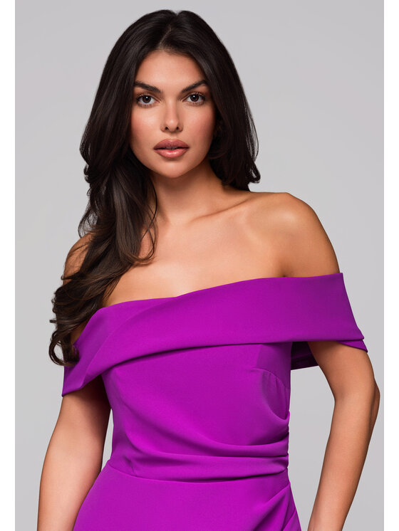 Ombre Ombre Sukienka wieczorowa LA-OM-DLR232 Fioletowy Regular Fit