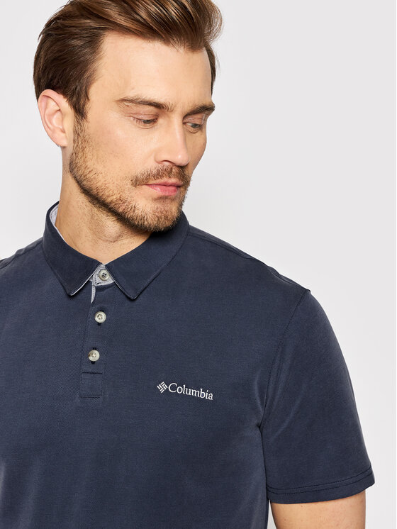 Columbia Columbia Polo Nelson Point 1772721 Granatowy Regular Fit